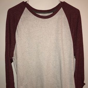 Old Navy 3/4 LS Baseball Shirt | L | Red & White